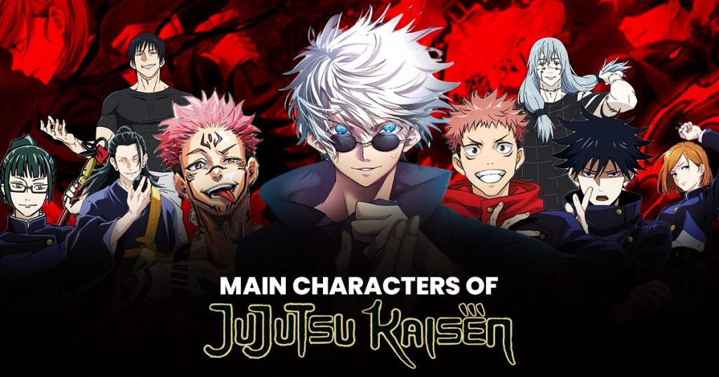This poster shows all main characters of jujutsu kaisen